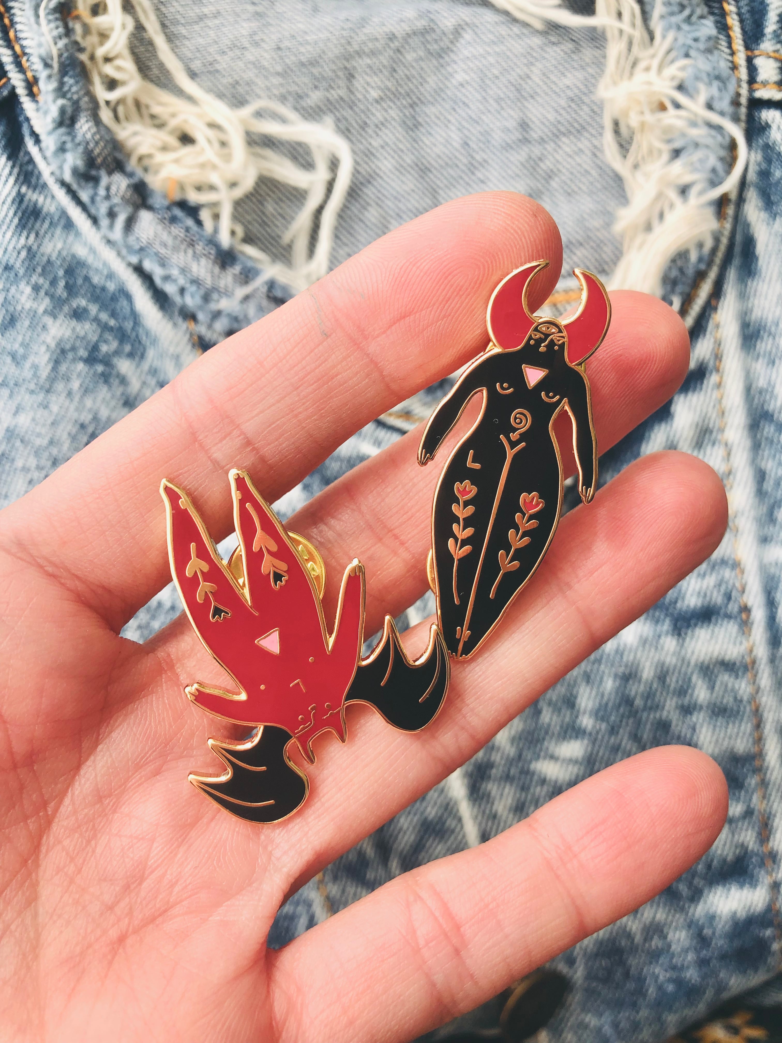 Lilith & Lucifer Enamel Pins