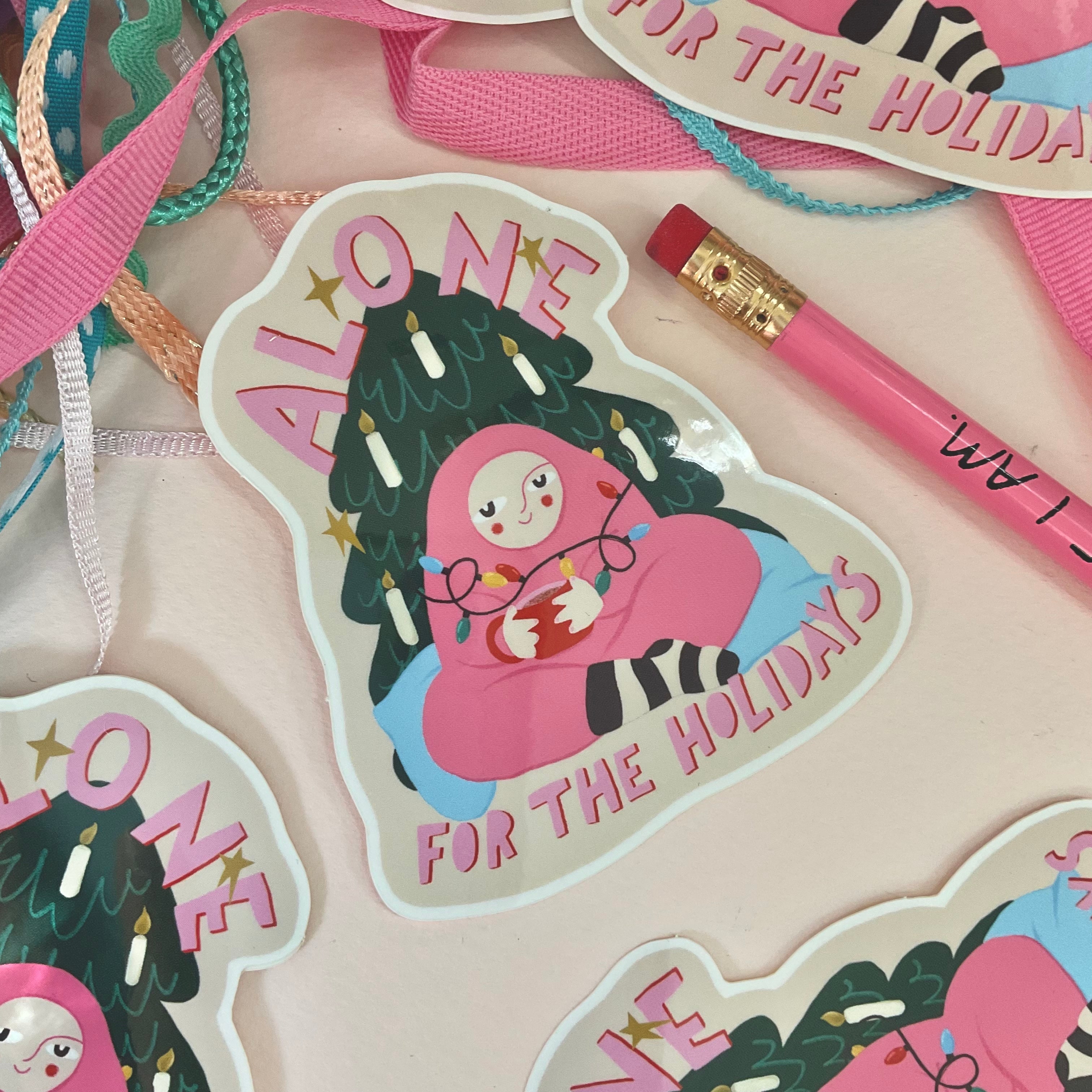 Alone For The Holidays Sticker