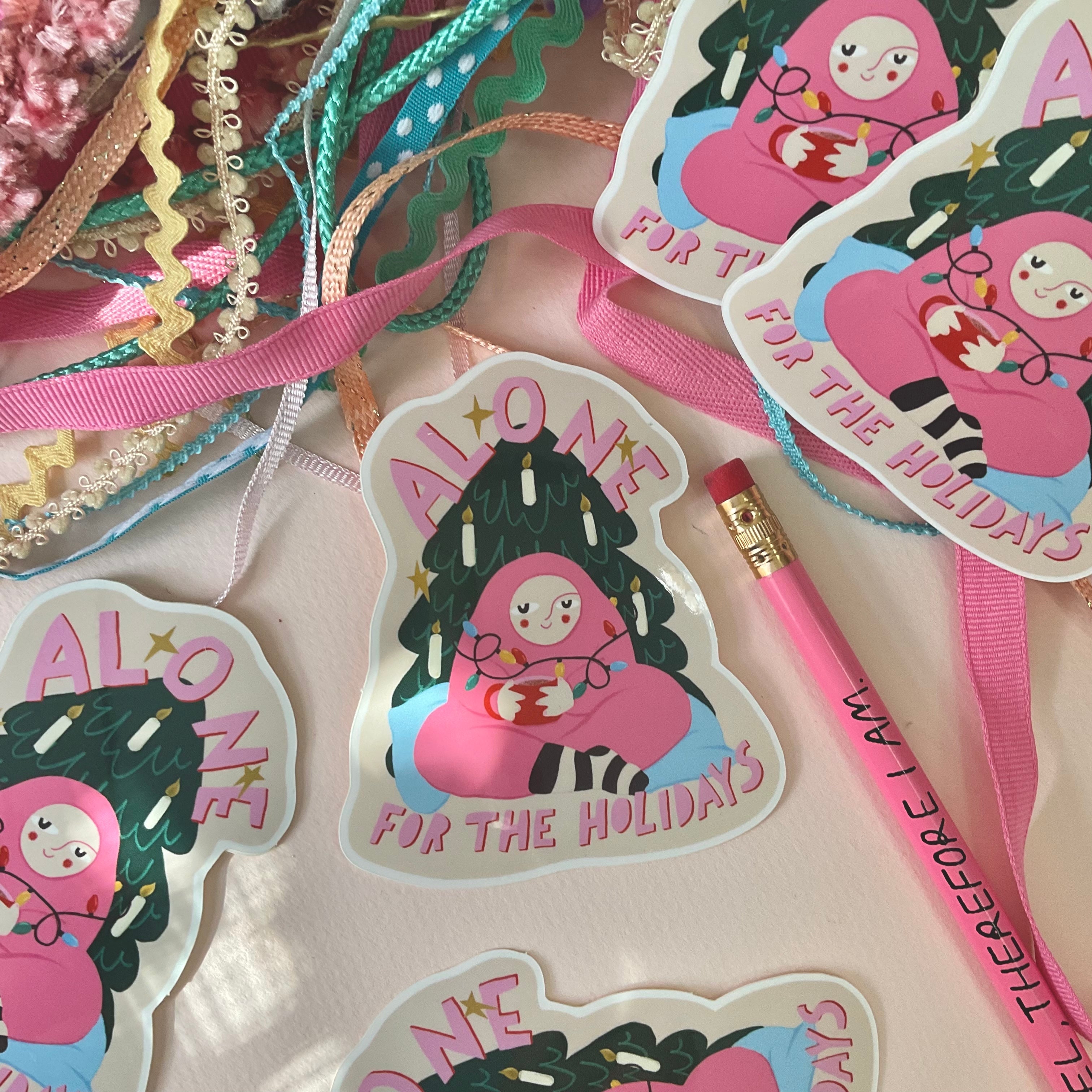 Alone For The Holidays Sticker