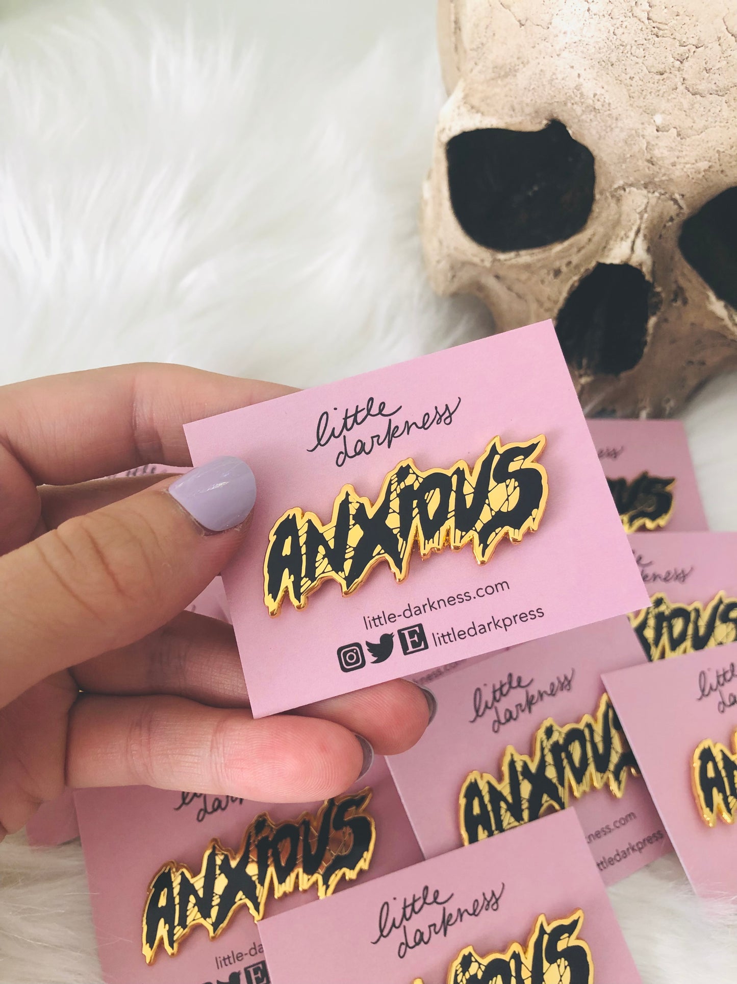 Anxious Enamel Pin