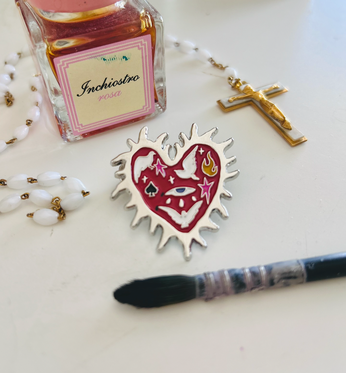 Sacred Heart Enamel Pin