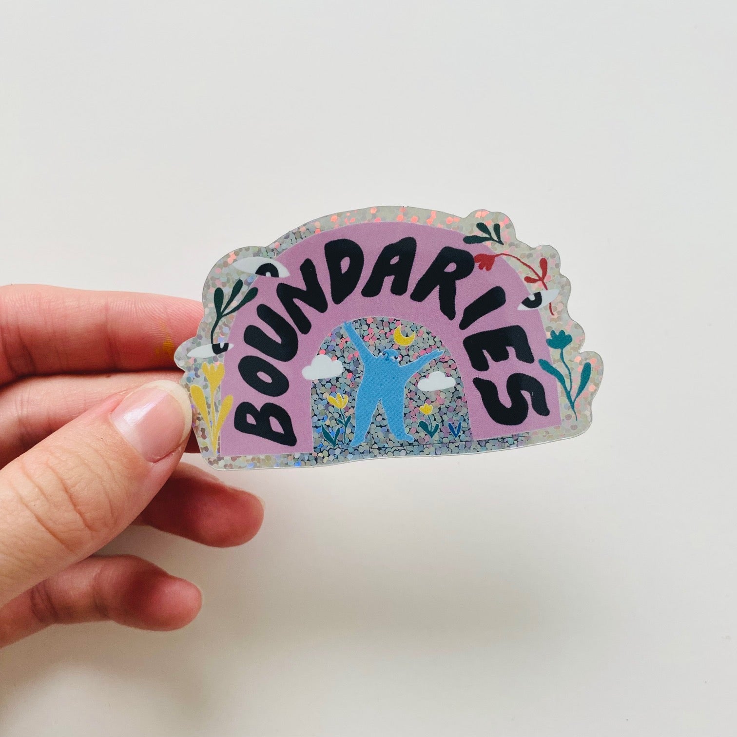 Boundaries Glitter Sticker
