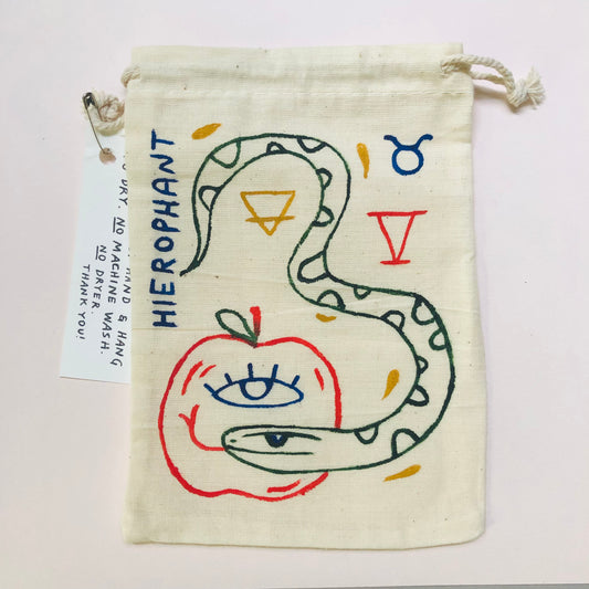 Hierophant Painted Tarot Bag