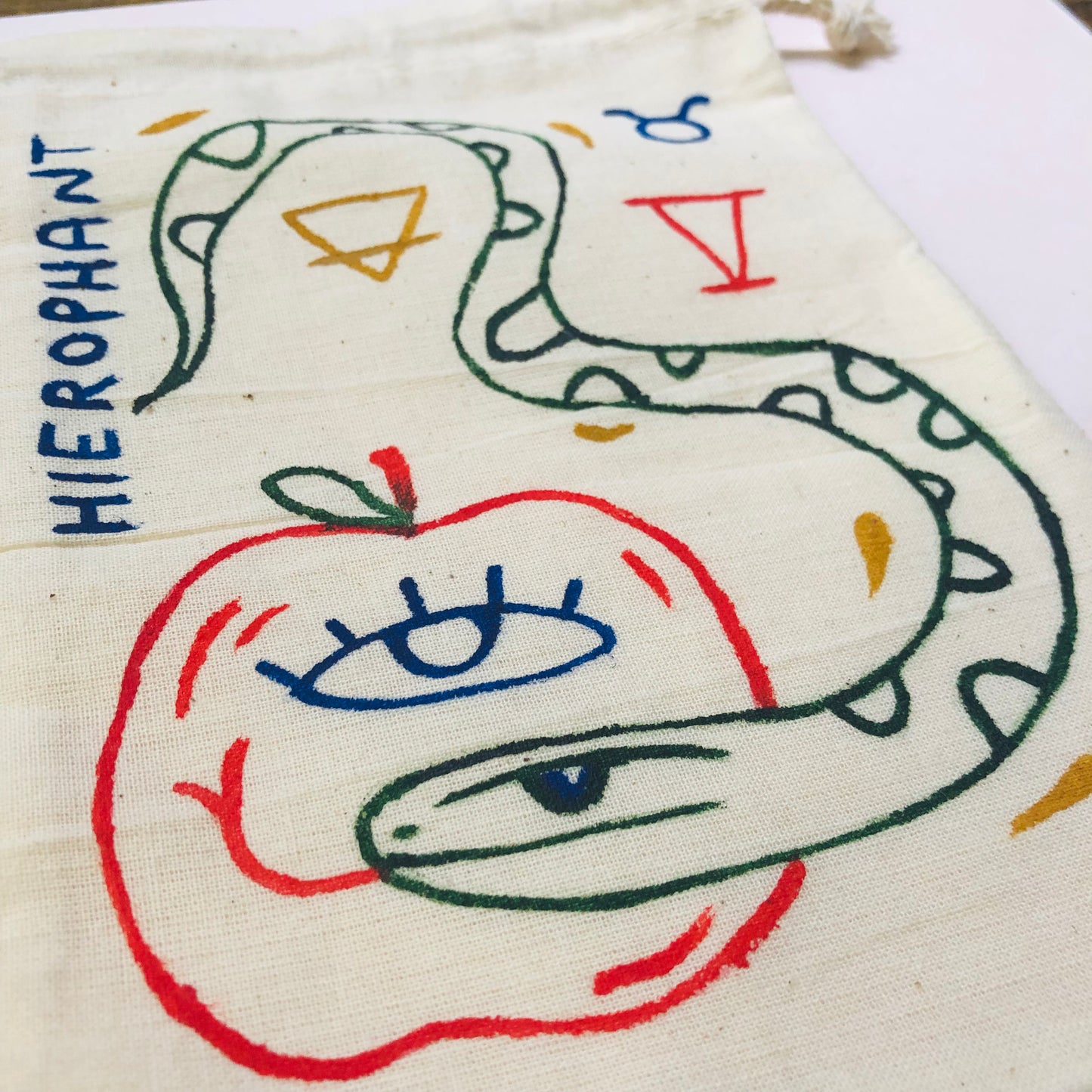 Hierophant Painted Tarot Bag