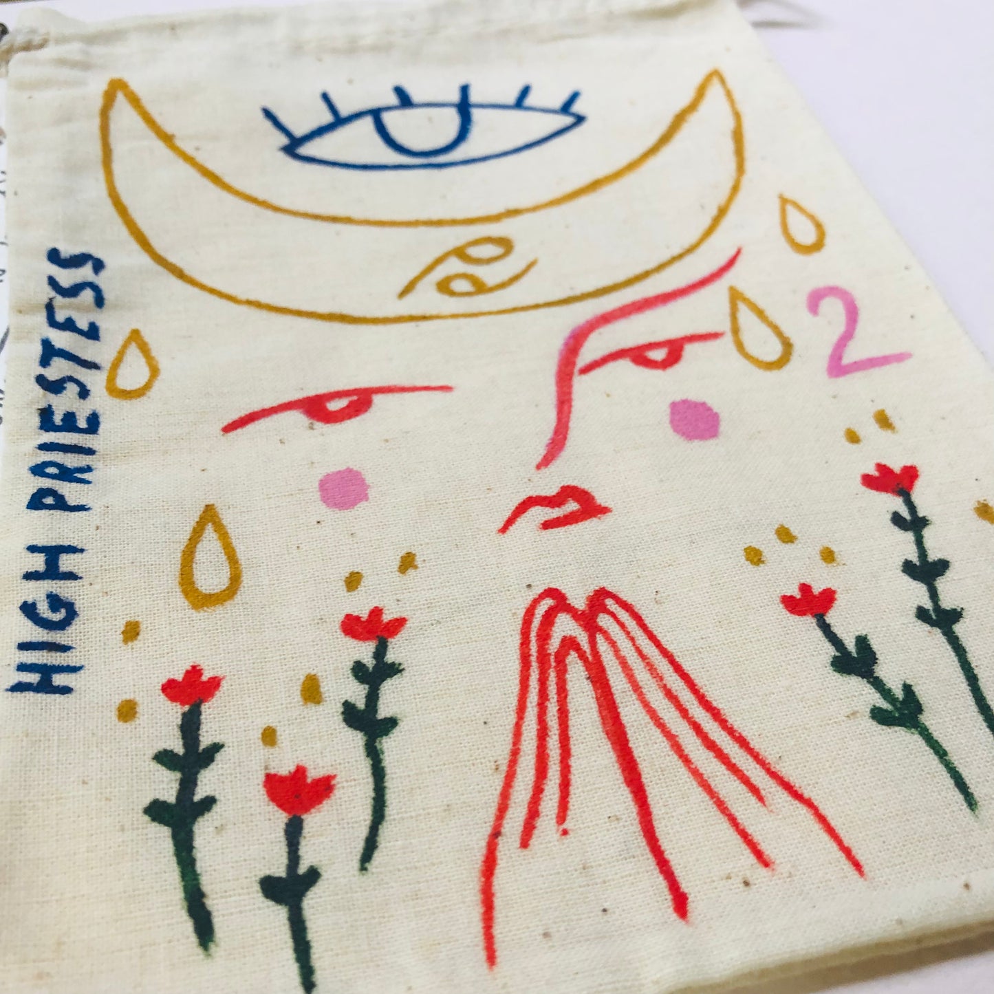 High Priestess Painted Tarot Bag