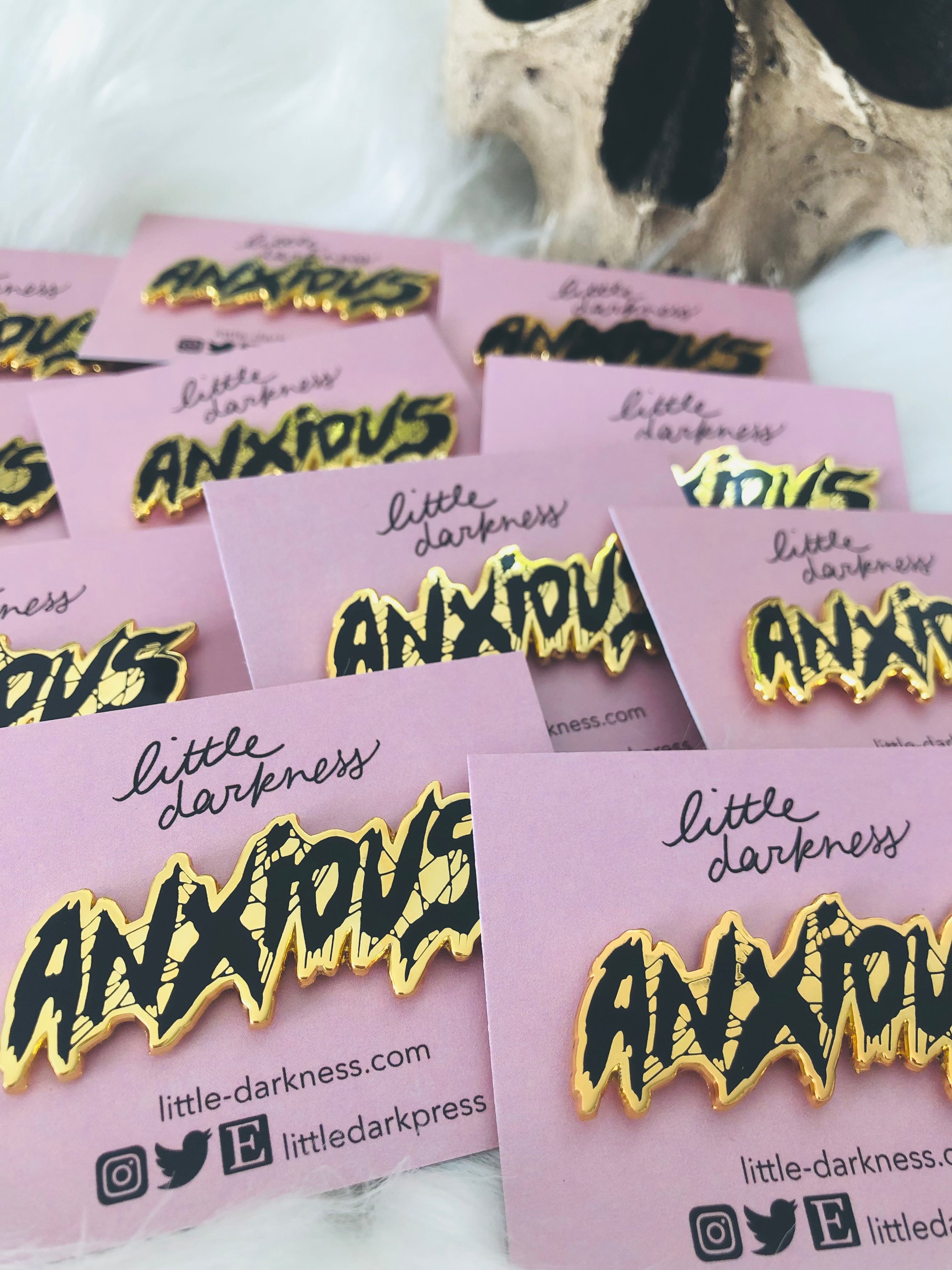 Anxious Enamel Pin