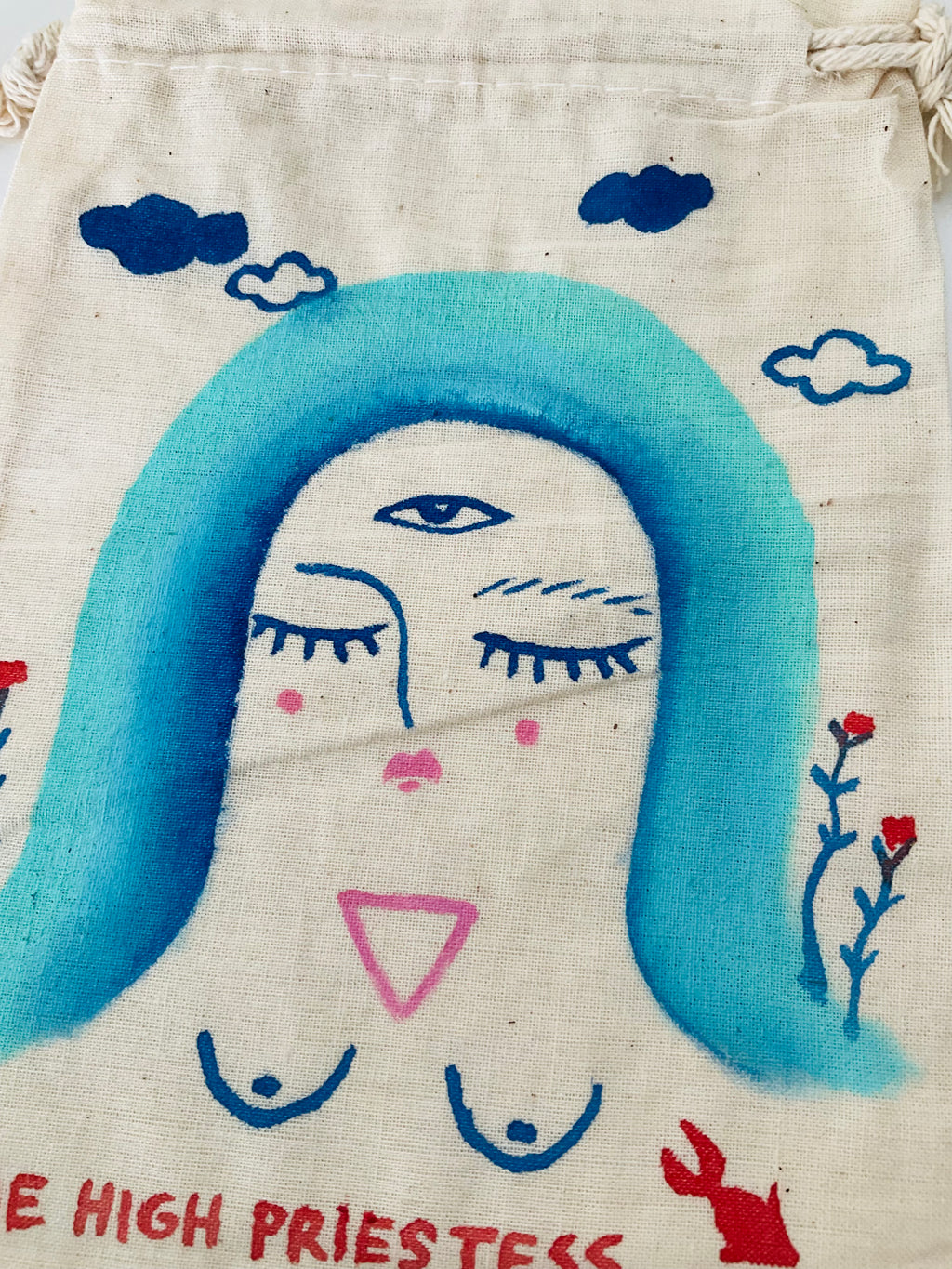 The High Priestess Painted Tarot Bag