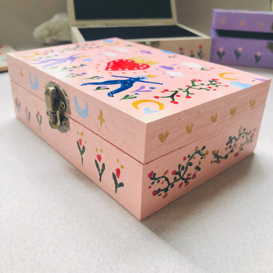 Painted Tarot Box - Pink