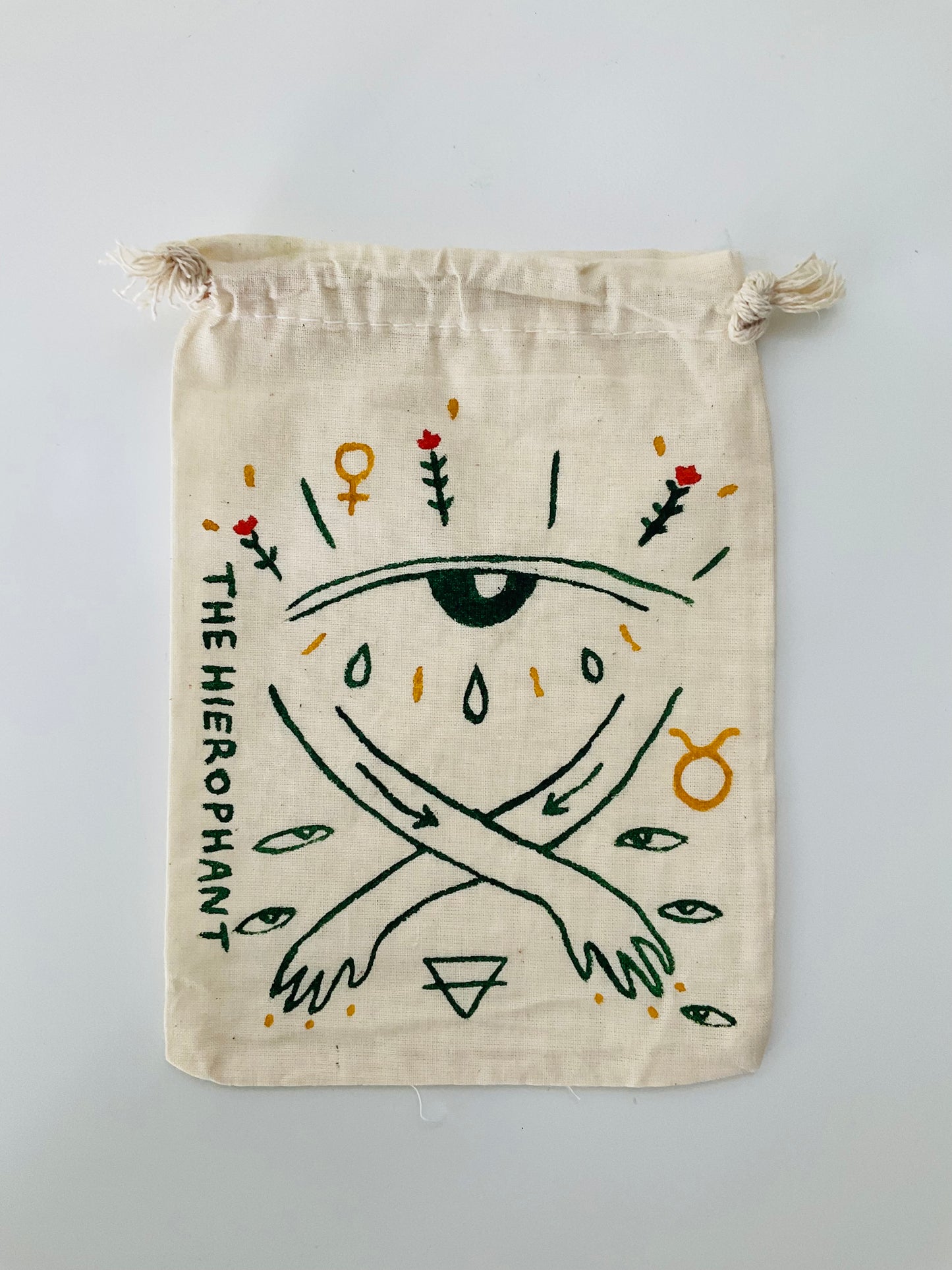 The Hierophant Painted Tarot Bag