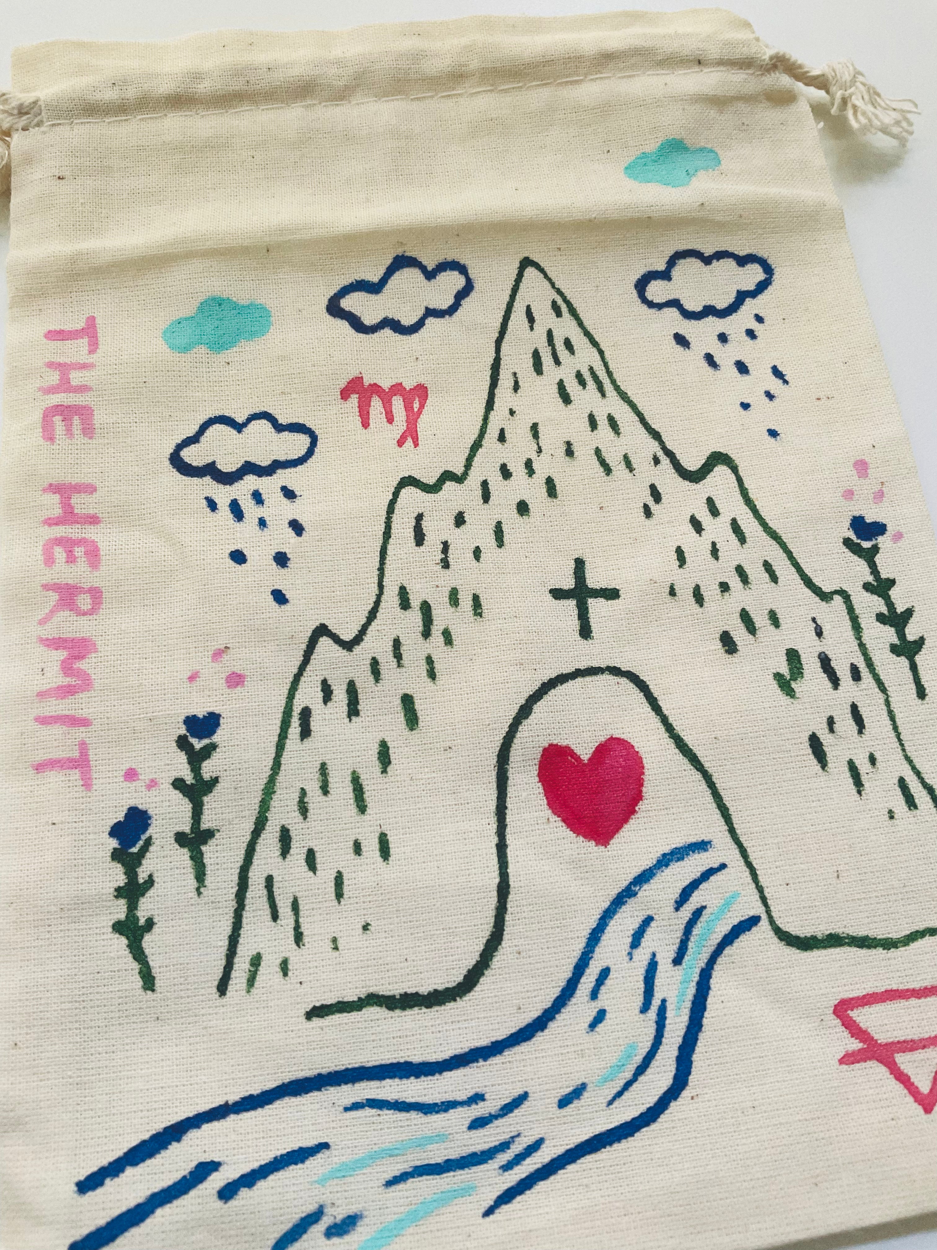 The Hermit Painted Tarot Bag