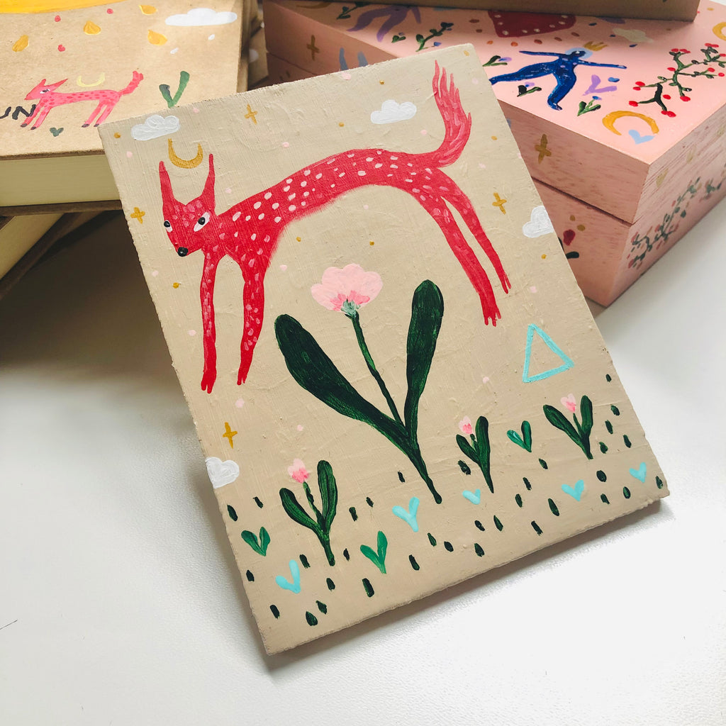 Red Wolf Mini Painting