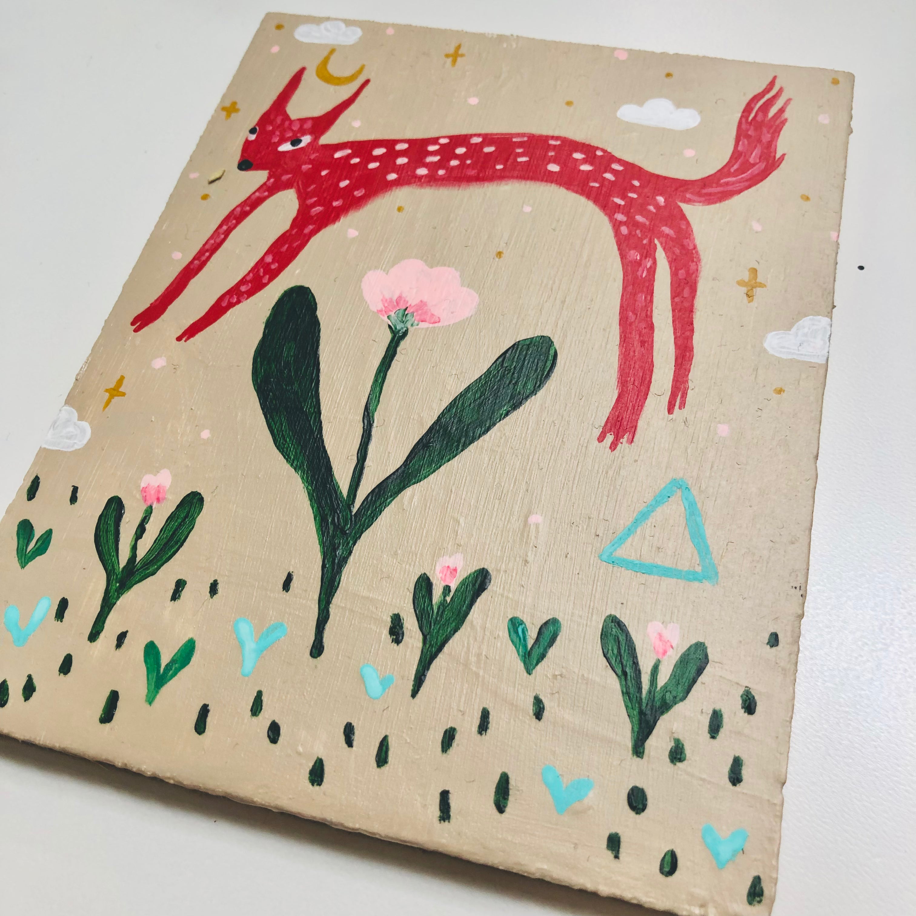 Red Wolf Mini Painting