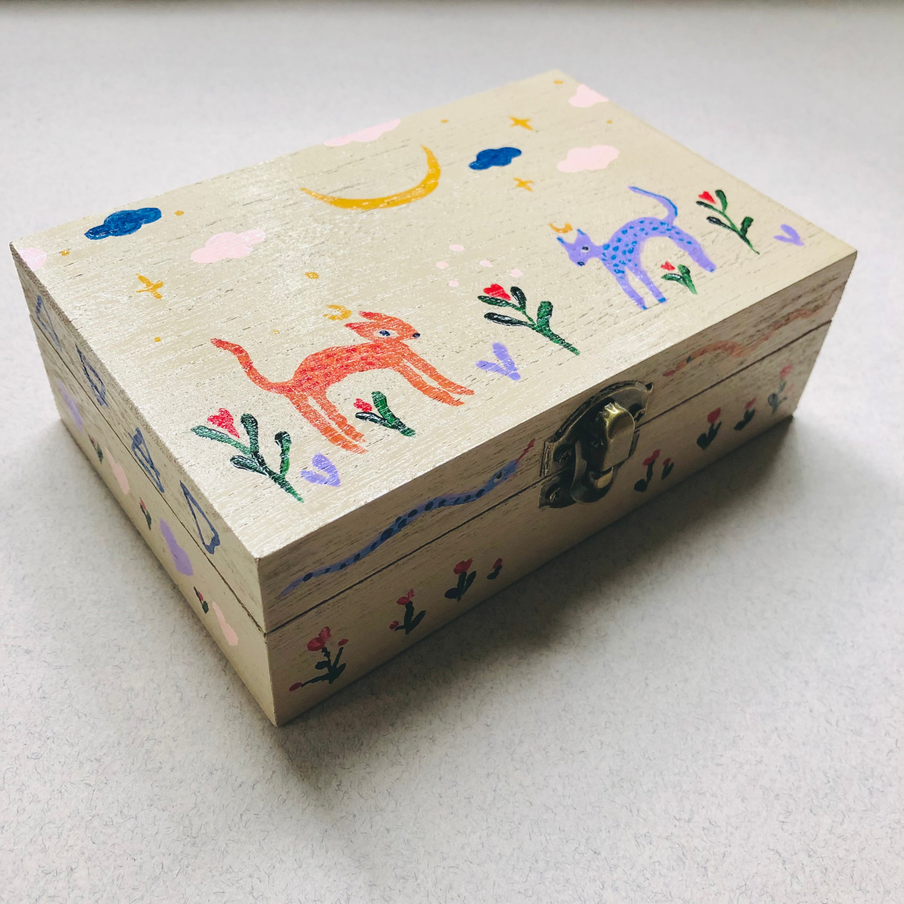 Painted Tarot Box - Beige