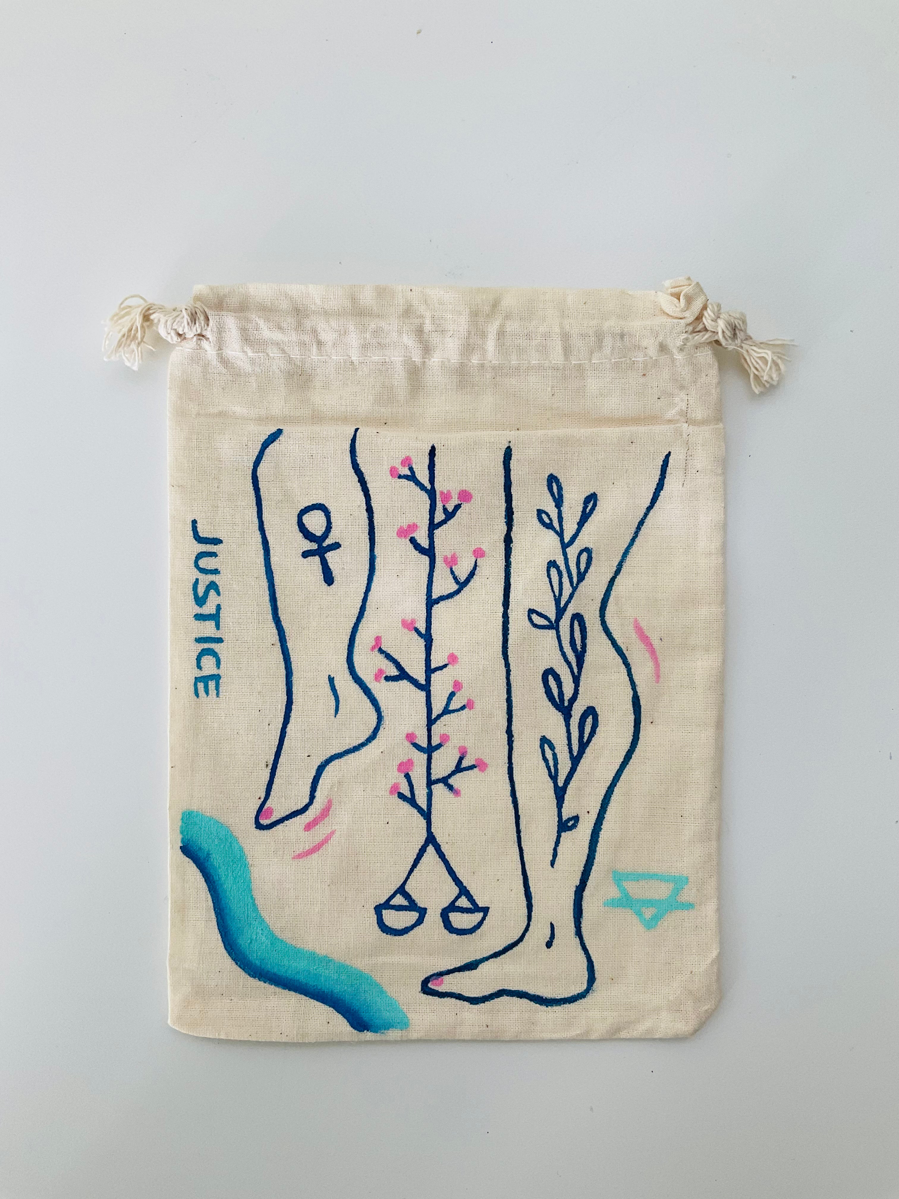 Justice Painted Tarot Bag