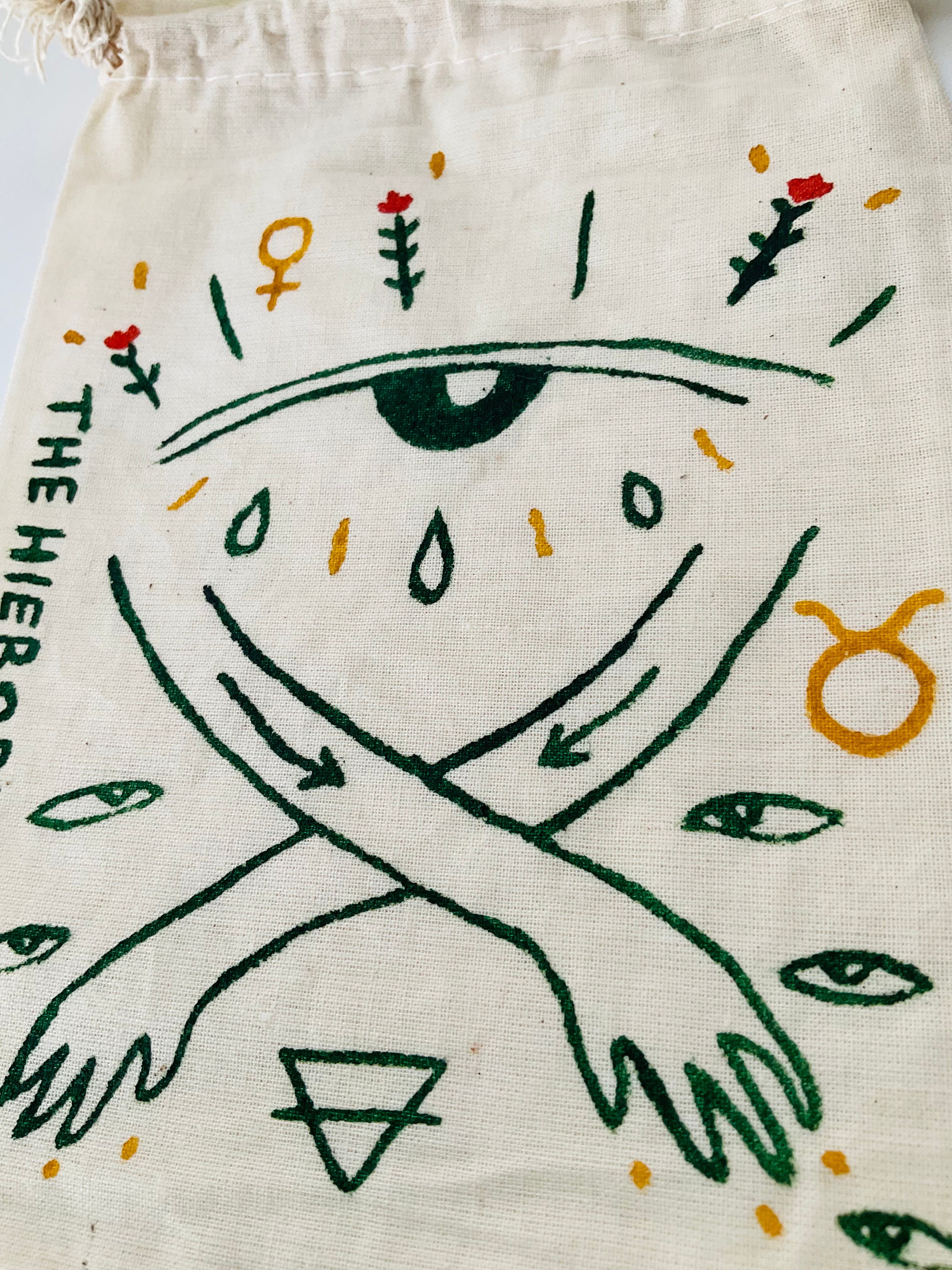 The Hierophant Painted Tarot Bag