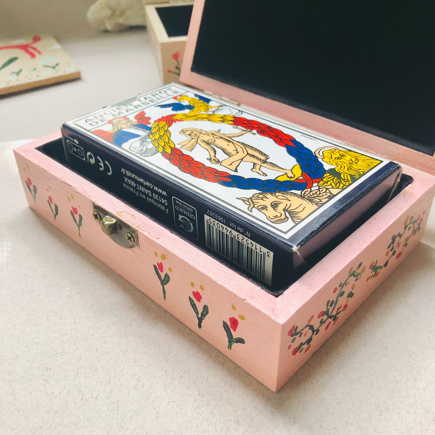 Painted Tarot Box - Pink