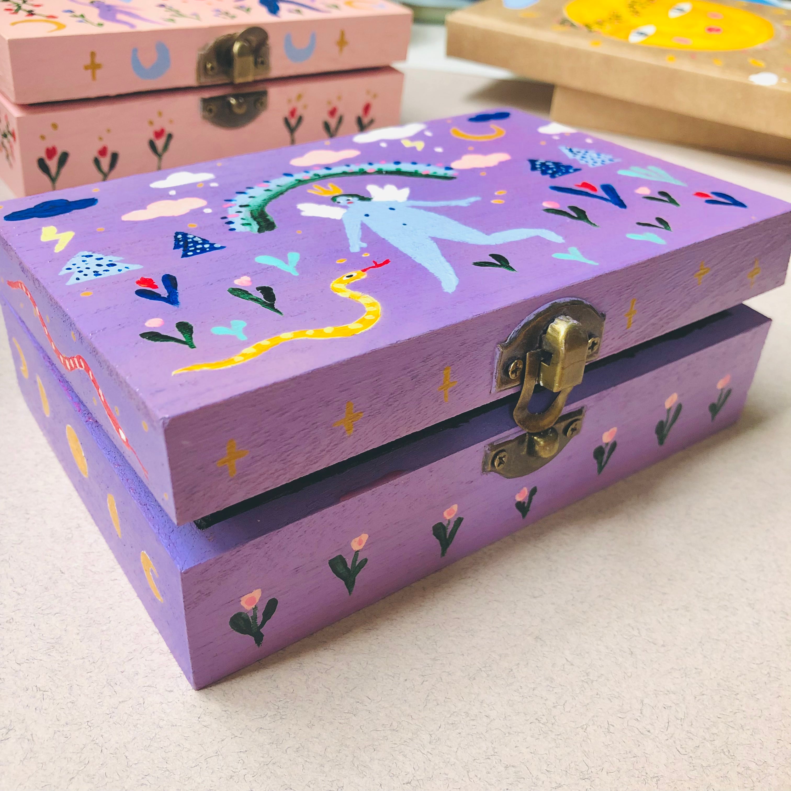 Painted Tarot Box - Purple