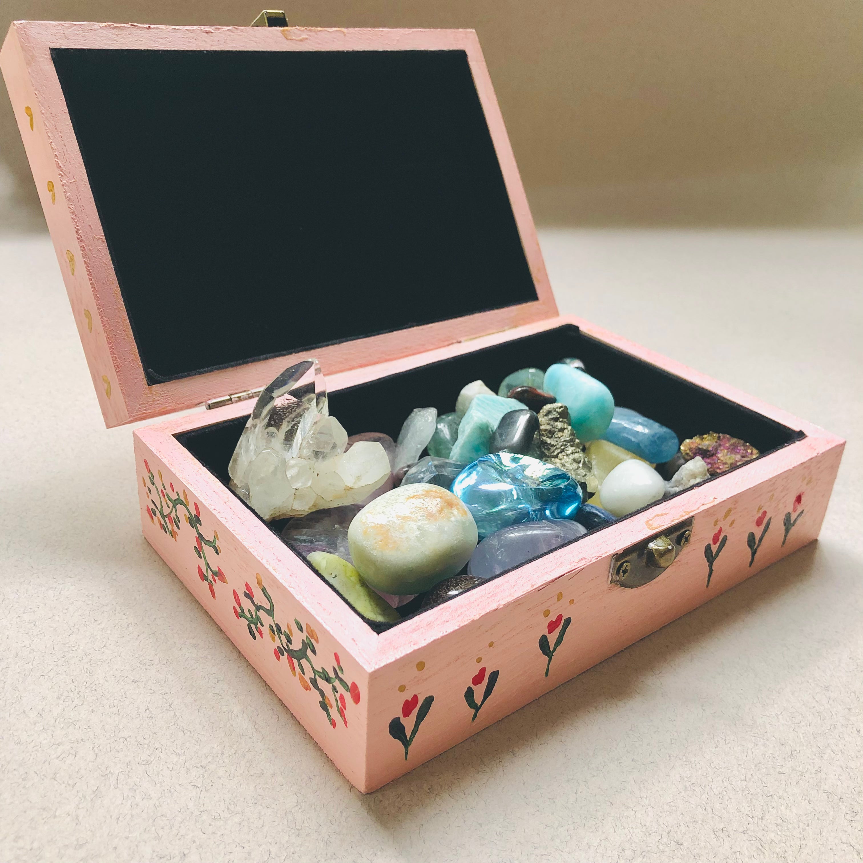Painted Tarot Box - Pink
