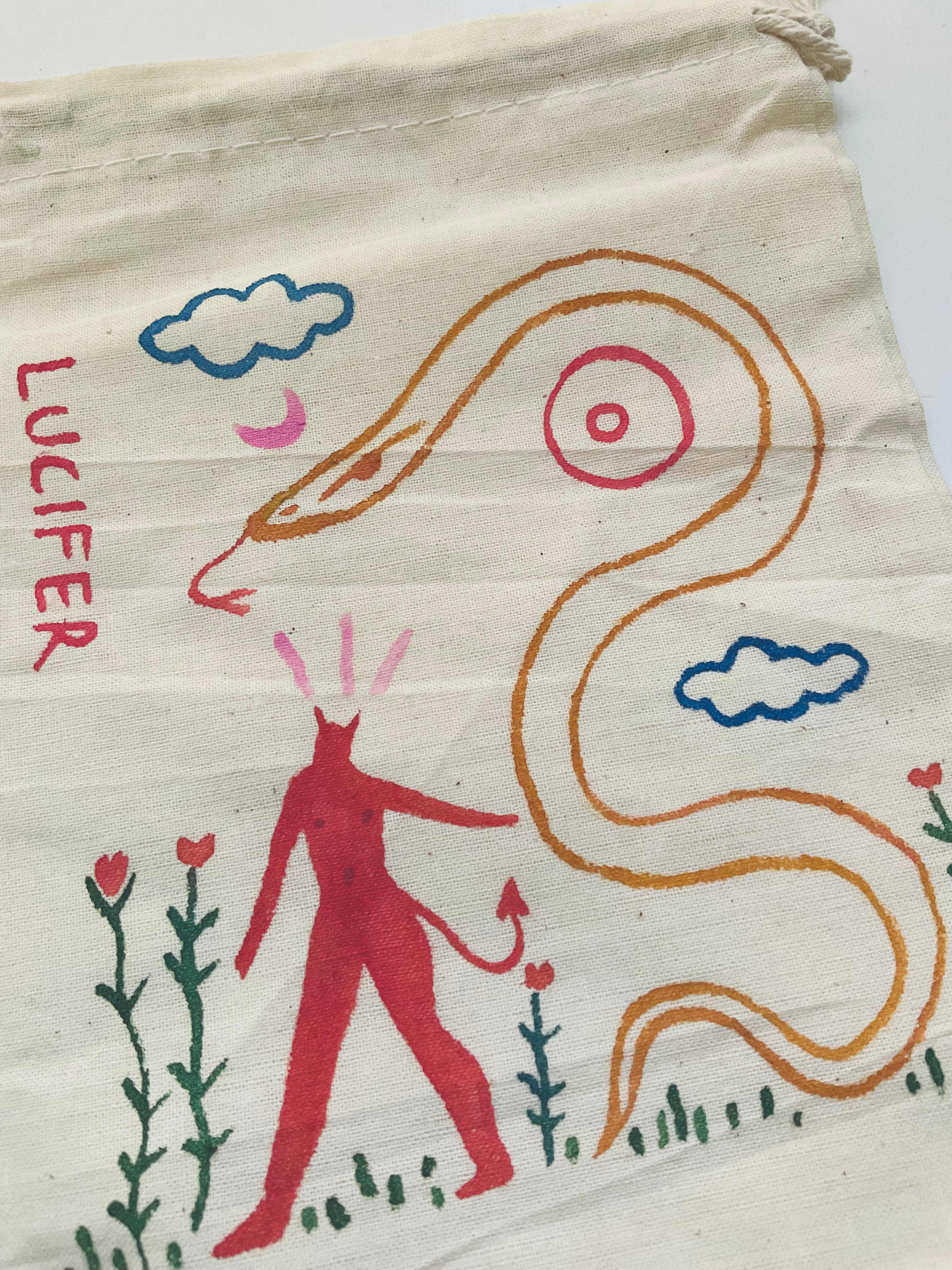 Lucifer Painted Tarot Bag