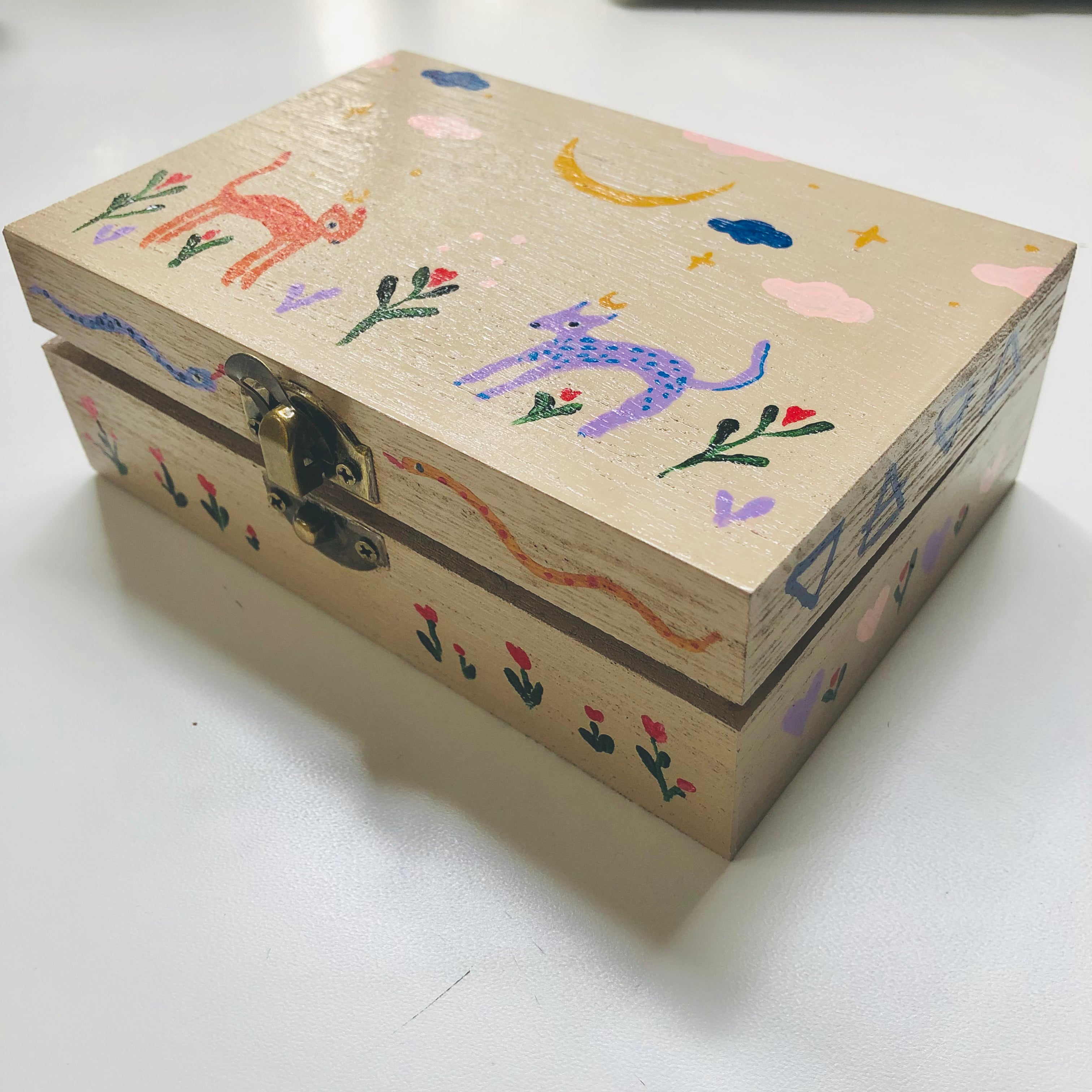 Painted Tarot Box - Beige