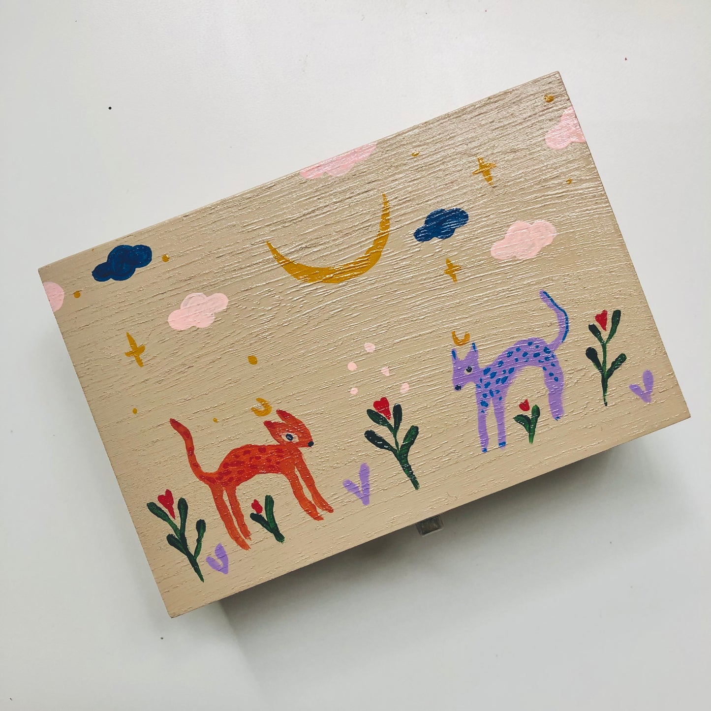 Painted Tarot Box - Beige