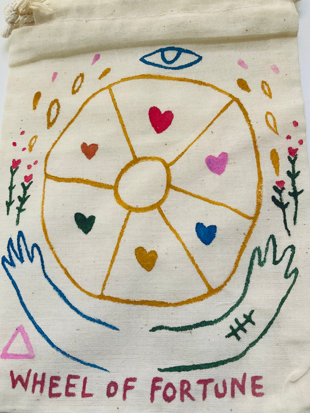 Wheel Of Fortune Painted Tarot Bag