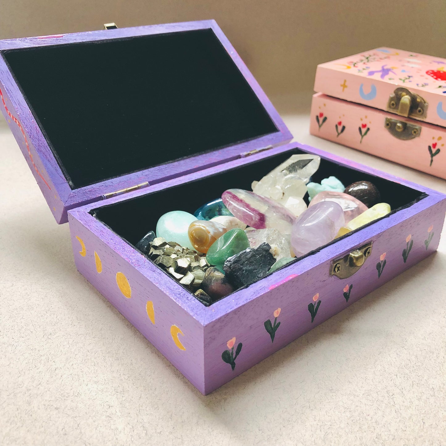 Painted Tarot Box - Purple