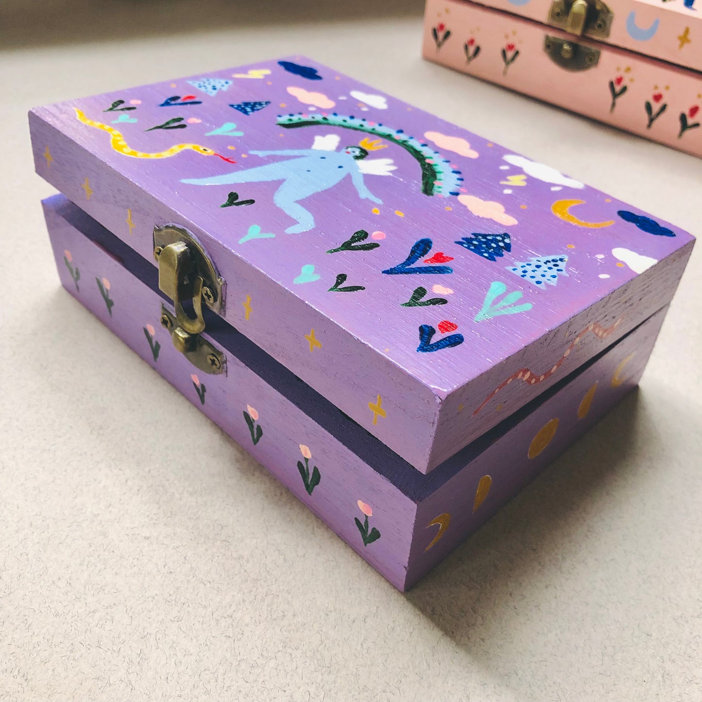 Painted Tarot Box - Purple