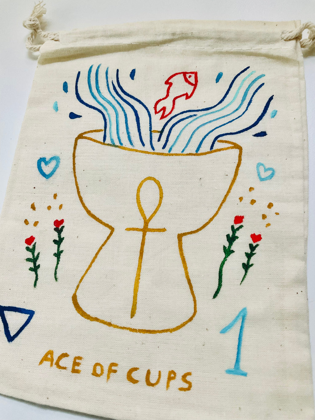 Ace of Cups Painted Tarot Bag