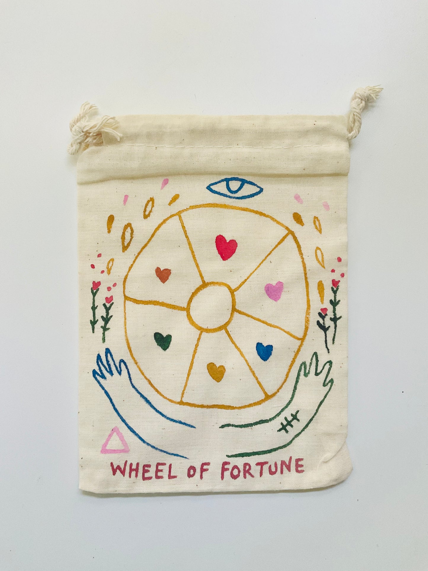Wheel Of Fortune Painted Tarot Bag