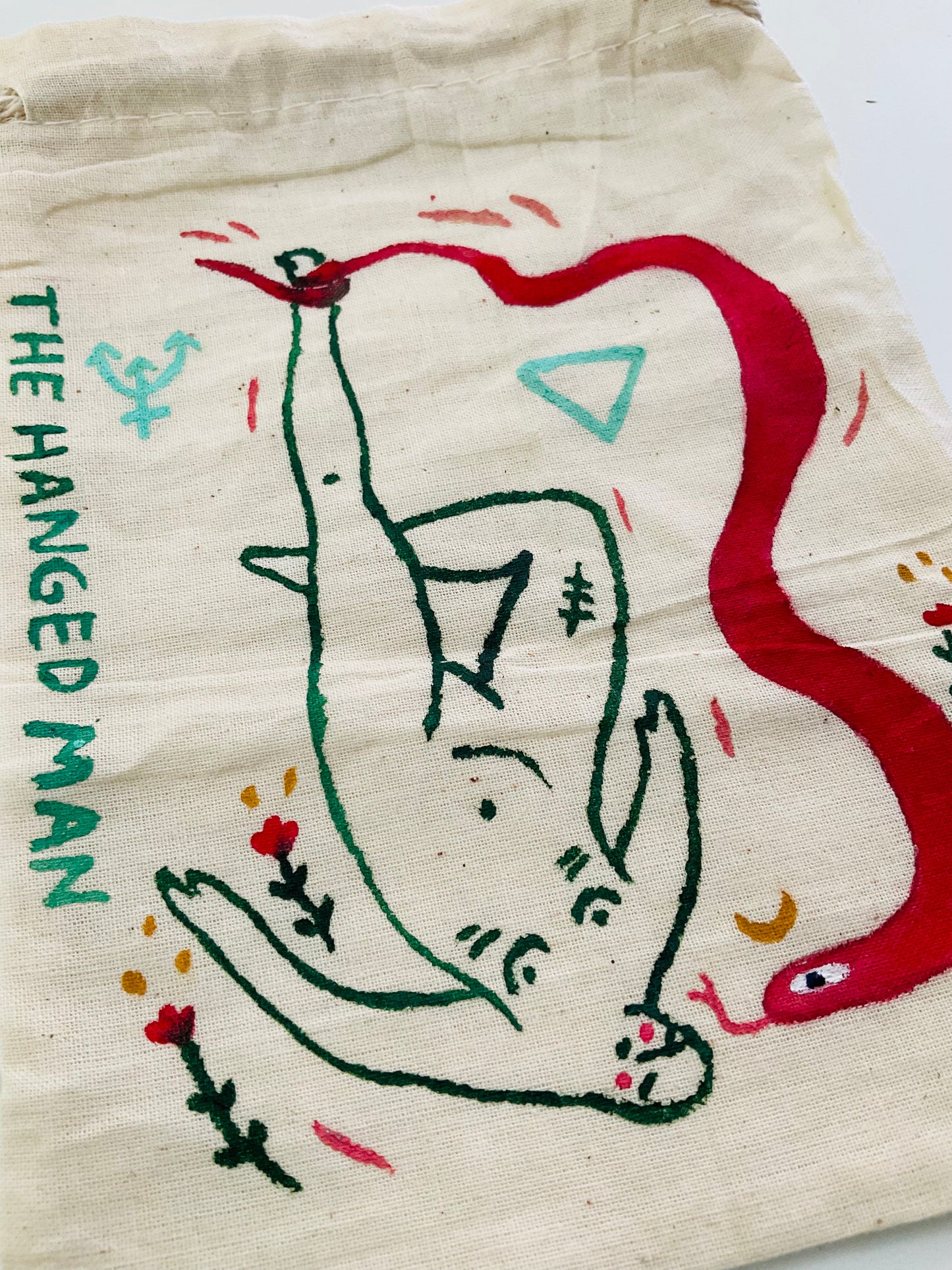 The Hanged Man Painted Tarot Bag